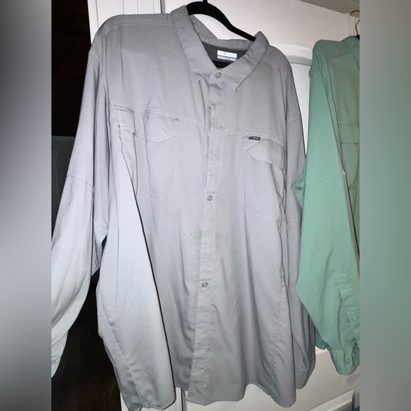 Columbia Men's Button-Up long Sleeve- Light Green, Light Gray, Blue Bundle 4X - Picture 5 of 8